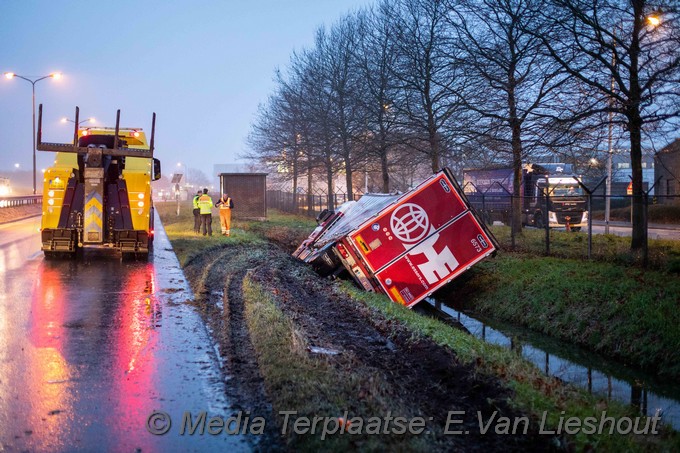 Mediaterplaatse vrachtwagen met kerstkaarten in water aalsmeer 23122020 Image00002