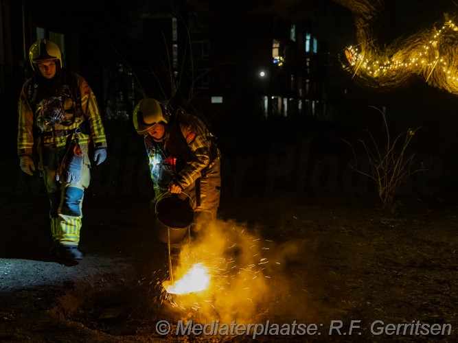 Mediaterplaatse brandje afval reinaertplein Gouda 08012025 Image00007